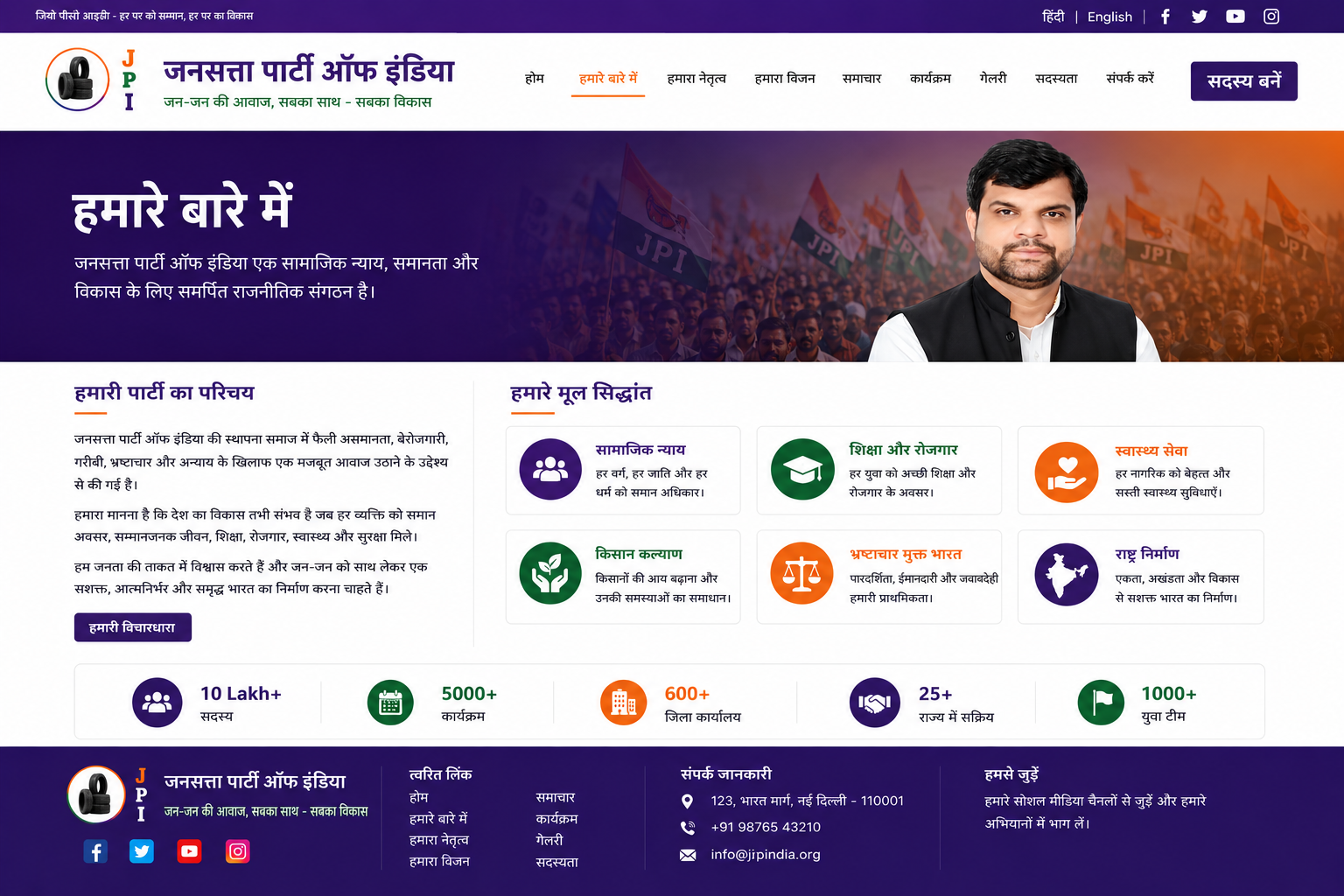 जनसत्ता पार्टी ऑफ इंडिया के नेता और समर्थक
